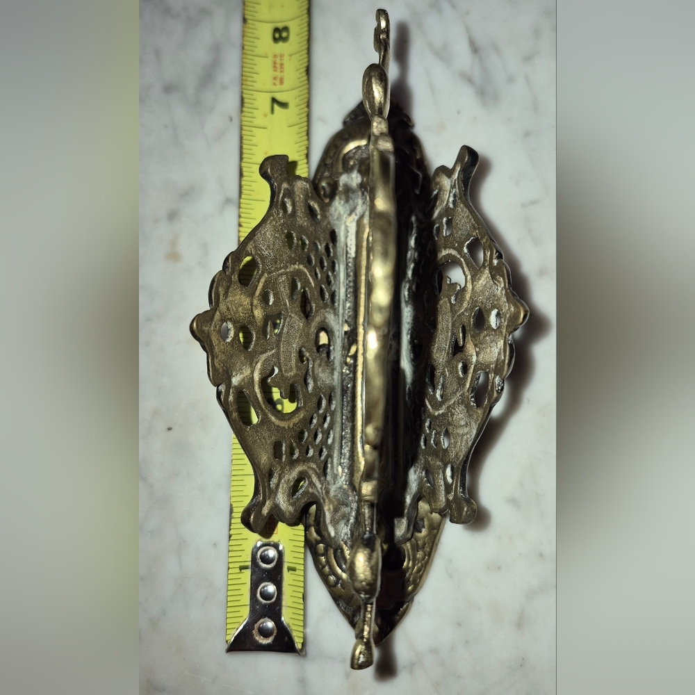 Vintage 1960s Brass Filigree Cherub Bill Letter Napkin Holder Organizer MCM - Picture 3 of 4